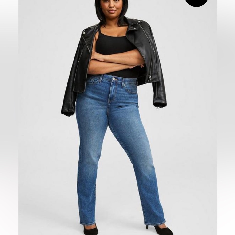 Torrid High Rise Elastic Waist Straight Leg Jeans TALL